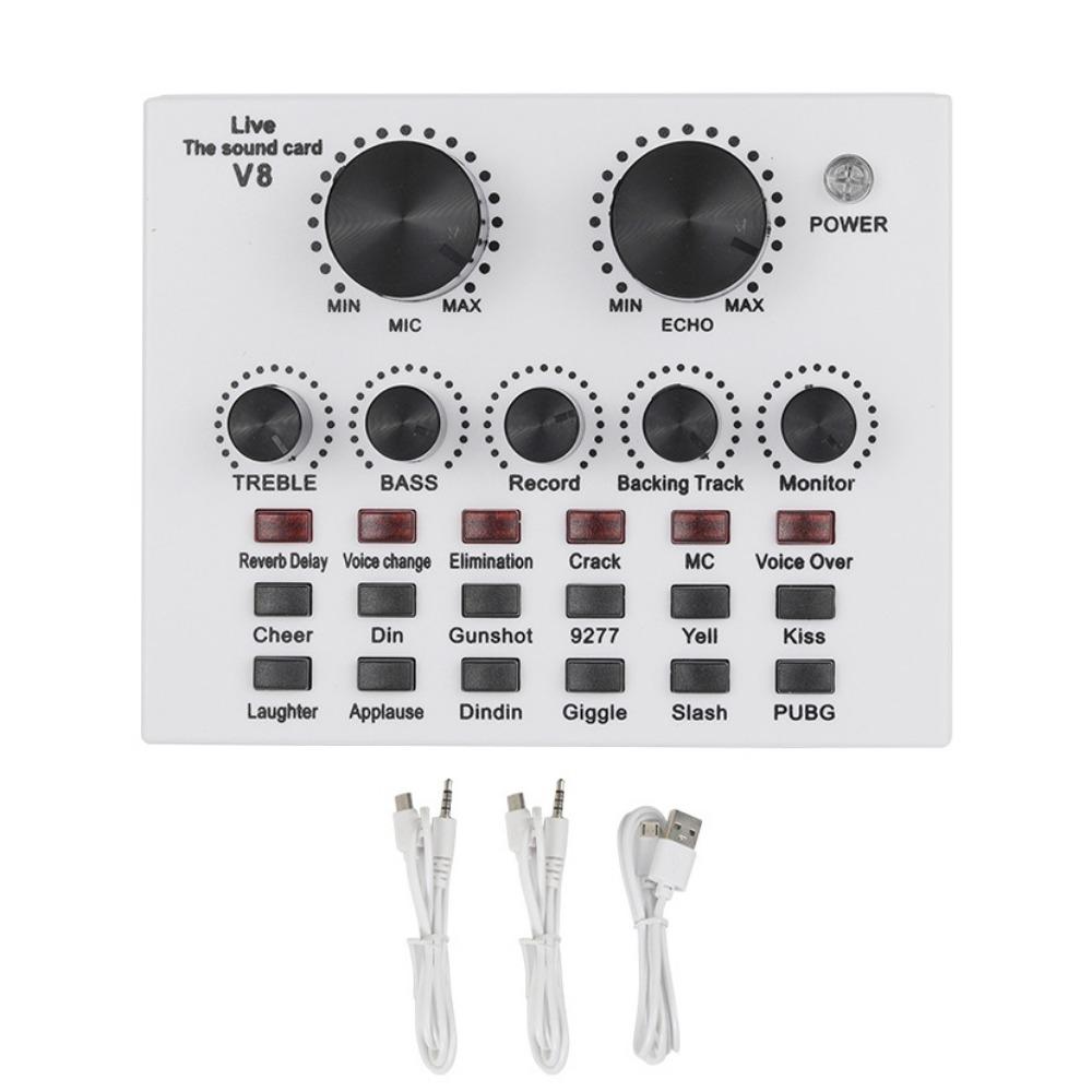 Studio Record V8 Sound Card Audio Mixer External Sound Card Convenient Mic Sound Card  PC Computer
