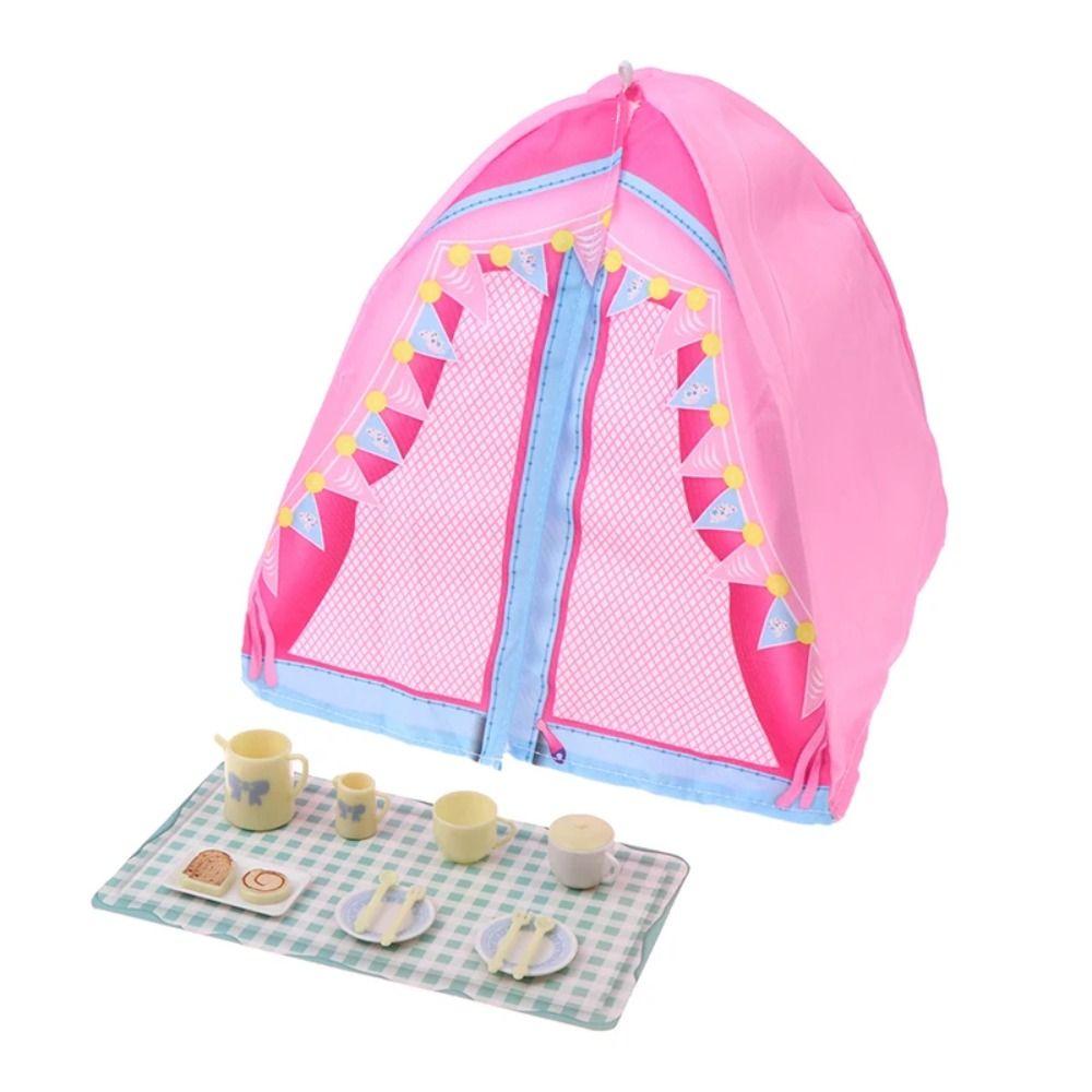 Simulated Doll Camping Kit Micro Scene Doll Mini Tent Doll Accessories Dollhouse Tent  1/12 Scale