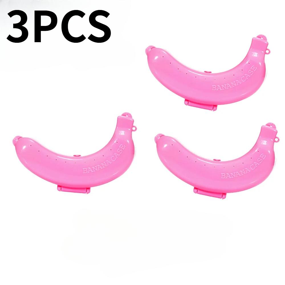 3 Stück tragbare Bananenaufbewahrungsbox für Outdoor-Reisen, süße Bananenbox, Schutzhülle, Reise, Schüler, Mittagessen, Obstaufbewahrungsbox, Halter