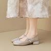 Square Head Mary Jane Shoes Women's Chinese Style Chinese Retro Light Mouth One-word Thick Heel Single Shoes