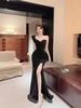 Single shoulder evening dress new high-end banquet temperament celebrity fishtail sexy slim dress can be worn at ordinary times