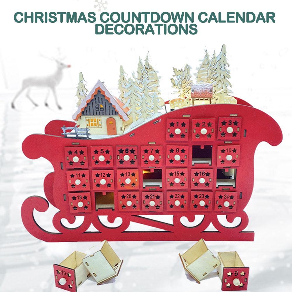 

Simple Red Sled 24 Day Christmas Countdown Calendar Stylish Desktop Crafts Decor For Bedroom Living Room China Mainland