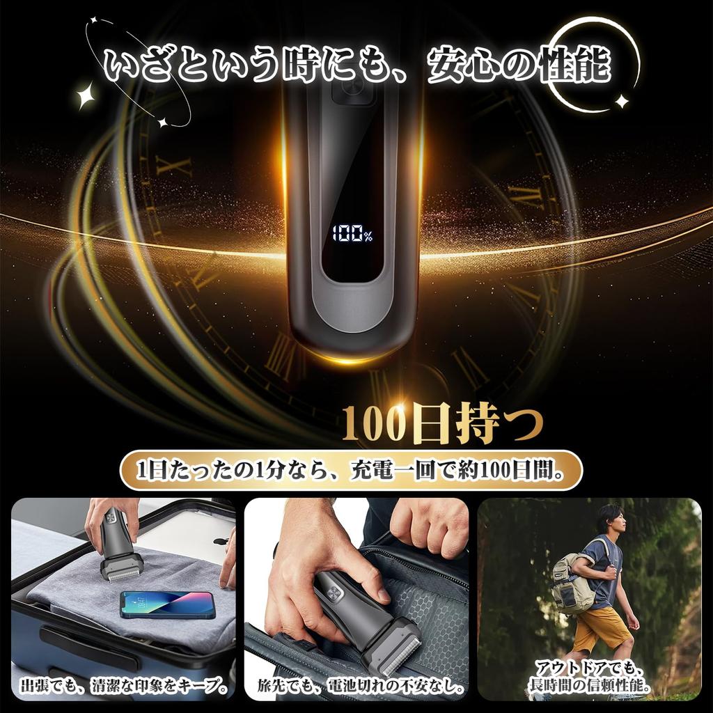 Electric Shaver Missing Close Shave with Thin Blade Over 2000 IPX7 Reciprocating Full LED Battery Perfect for Business Birthday Gift Men's [No Hairs]