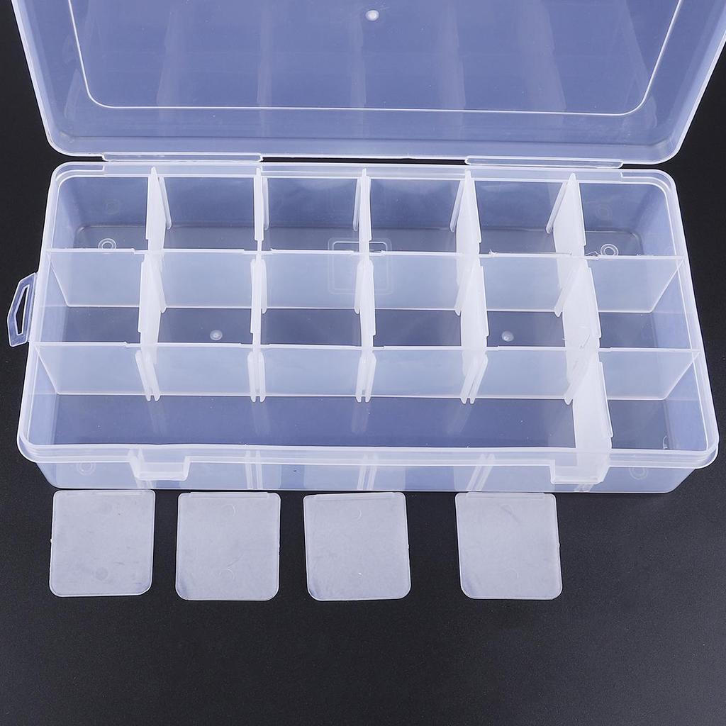18 Compartments Adjustable Practical Storage Box Bead Ring Box Jewelry Presentation Organizer
