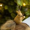 Ornements de Noël d'animaux mignons en feutre Écureuil & Ours Décorations suspendues en peluche, Décor festif pour arbre de Noël et cadeaux de fête
