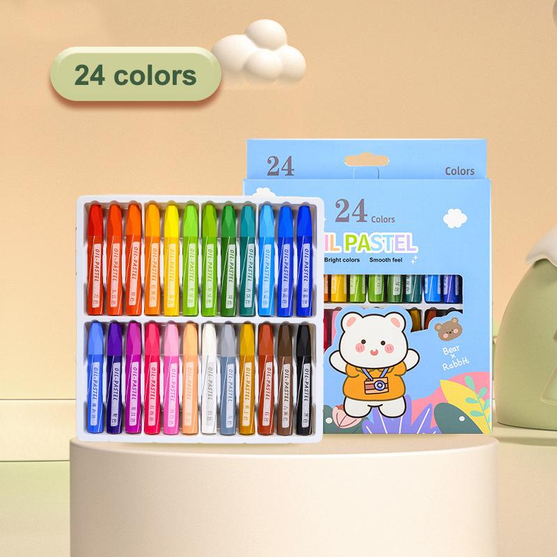 1Set Children Crayons Oil Pastel Dust Free Non-Toxic Crayons Toddler Washable Crayons Painting Drawing Sketching Oil Pastel