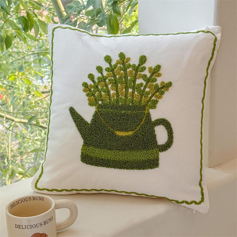 45x45cm Nordic Towel Embroidery Pillowcase Cojines Cotton Living Room Bedroom Headboard Decoration Throw Pillow Cushion Covers