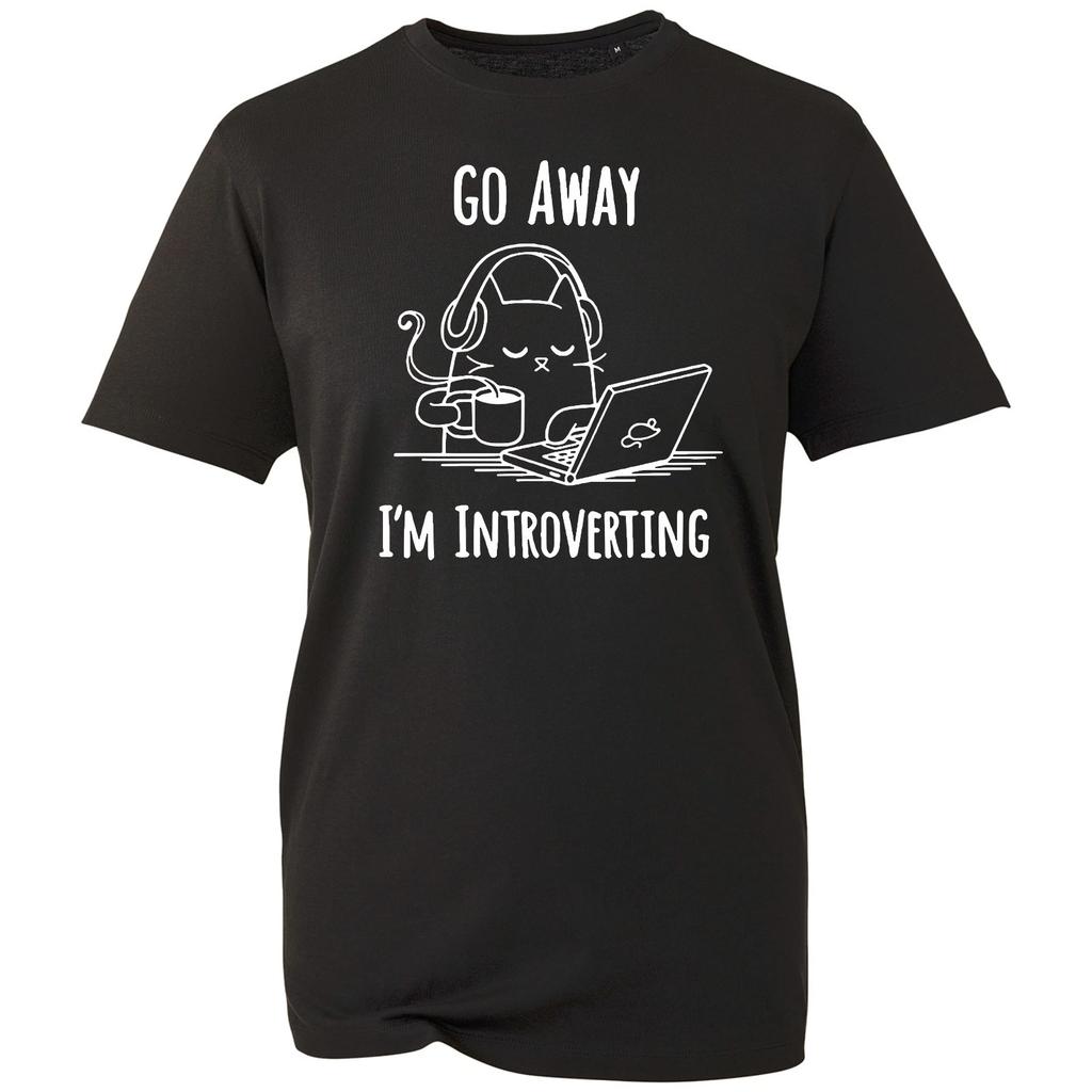 Cat Go Away I’m Introverting Cozy Quiet Time Humor Cat Lover Unisex Gift T-Shirt