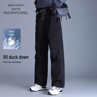 SNOWFLYING Unisex Winter Thickened Down Cargo Pants