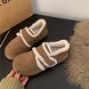 Women's Large Size Soft Sole Autumn and Winter Warm Fur One Snow Boots Fluffy Lined Non-slip Hiking Casual Sports Cotton Shoes Fur Shoes