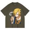 T-shirt Unisex Pesante 100% Cotone 230 g/m² Pezzo Unico Stampa Sanji V62