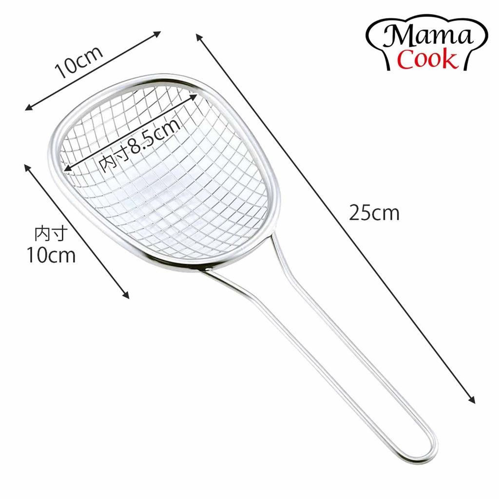 Shimomura Kihan Small Oil Draining Strainer for Made in Dishwasher Easily Oval Shape Fits the Side of the Compact Design for Draining Stainless Mama
