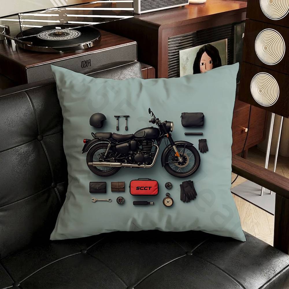 RROYALS EENFIELDS Logo Pillow Case Pillow Case Living Room Sofa Cushion Cover Suitable For Home Bedroom Room Decoration