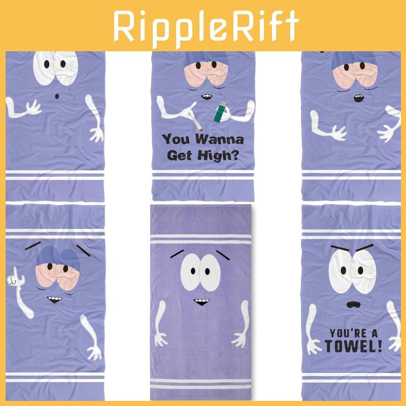 South Park Expression Pattern Cartoon Bath Towel With Super Absorbent Fast Drying For Kids Beach Use