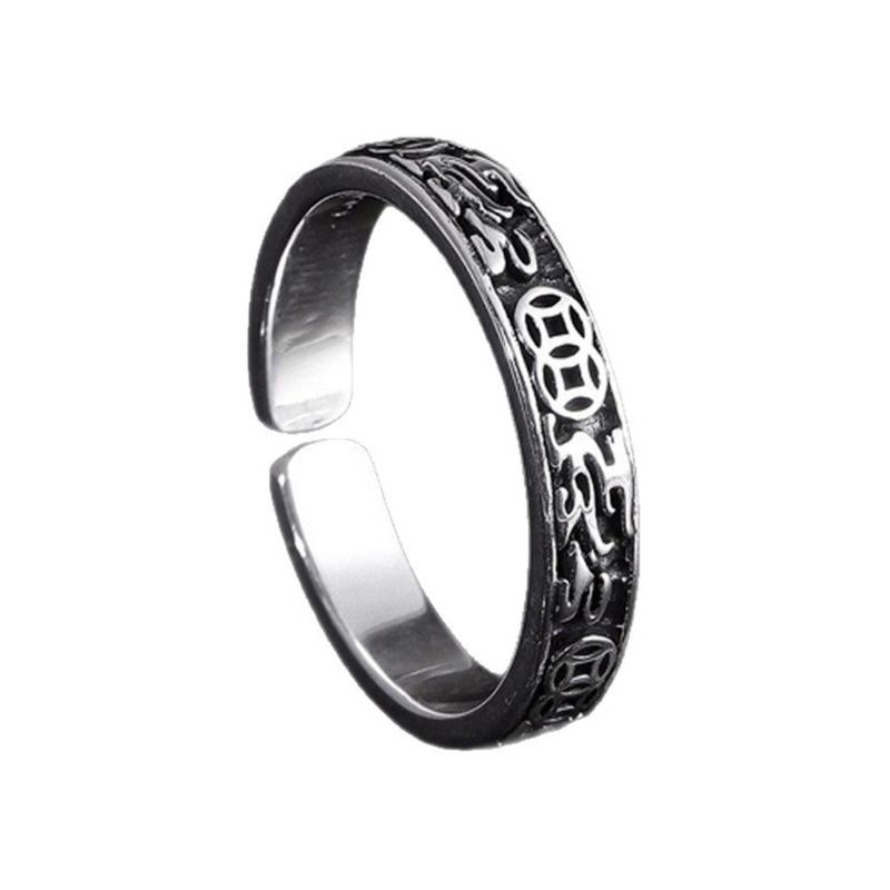 Минималистичные регулируемые кольца с символом Защитника и подвеской-монетой для мужчин Медь Удобная посадка Для повседневного использования 1