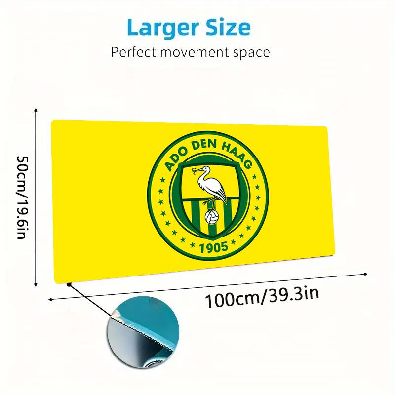 ADO Den Haag Print  Cushion Non-slip Laptop Tablet Big Mousepad XXL Mat Mini PC Playmat With Lock edge
