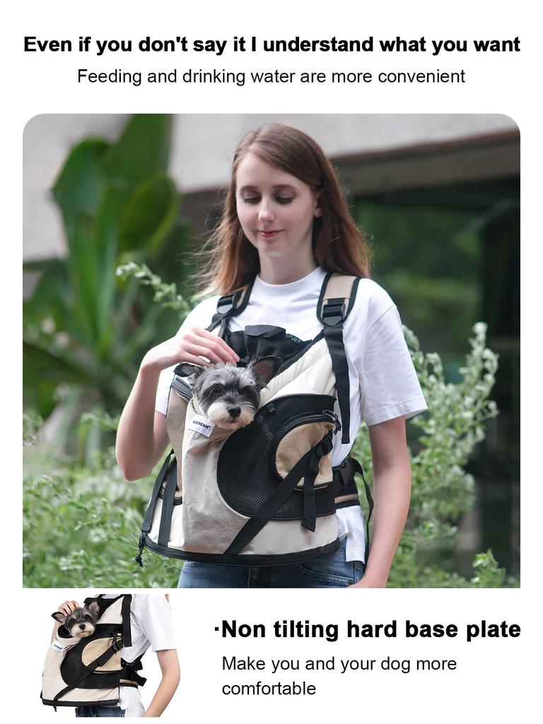 HiDREAM Puppy Kitten Travel Chest Sling Bag Pet Front Cat Dog Carrier Breathable Canvas Portable Backpack Cross Shoulder Strap