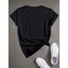 Women's Short Sleeve Crew Neck T-Shirt - Minimalist Letter & Geometric Print Blouse-Compatible Basic Top | Machine Washable Casual