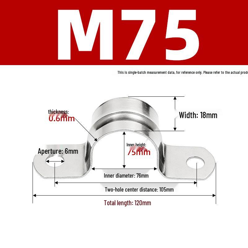 304 Stainless Steel Thickened U-Shaped Pipe Buckle Clamp for Hose and Water Pipes