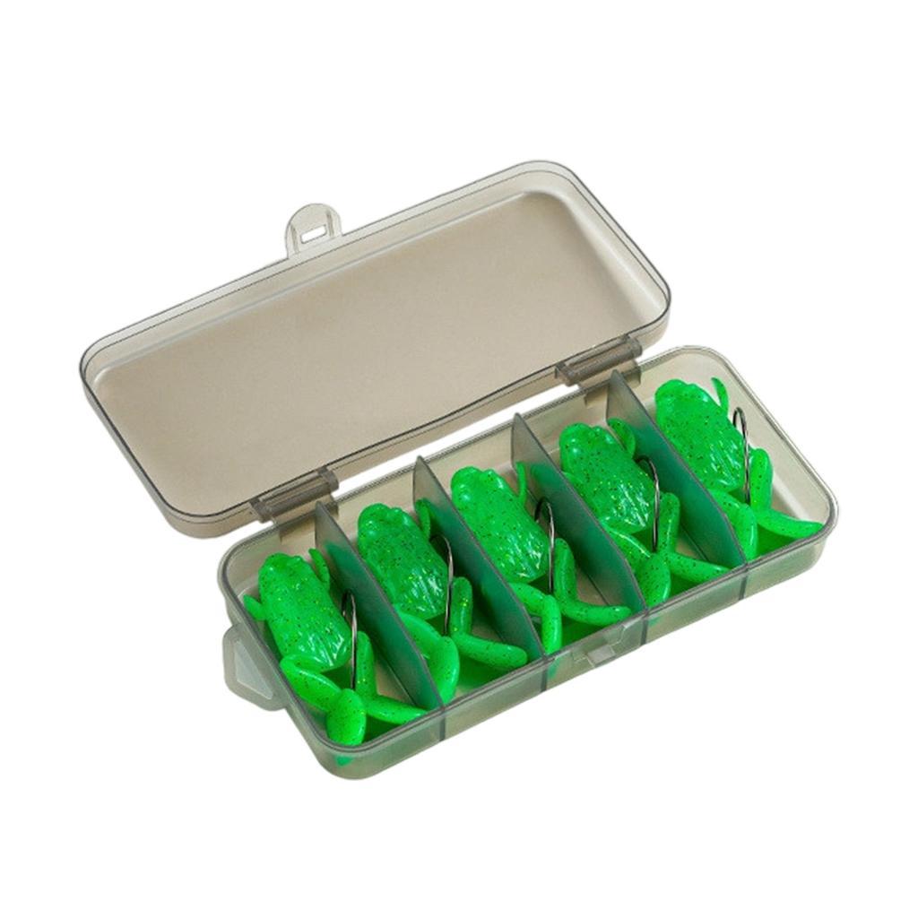 5pcs Simulated Soft Frog Bait Topwater Frog Lures Set with Hook 3.7cm/4.7cm Frog Artificial Lures Swimbait Fishing Lure