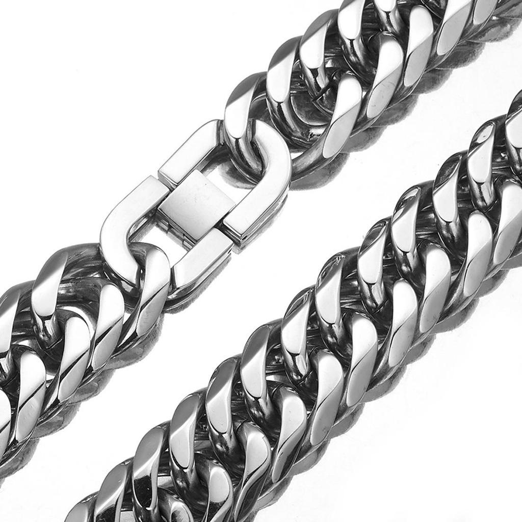 2025 Trendy Stainless Steel Necklace & Thick Macho Titanium Bracelet for Bodybuilding Enthusiasts