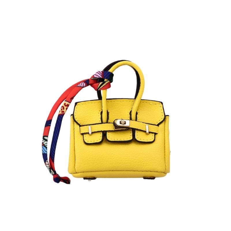 Mini Wireless Earbuds Case Organiser Key Holder Charm Faux Leather Keyring Pouch Various Vibrant Color Choice