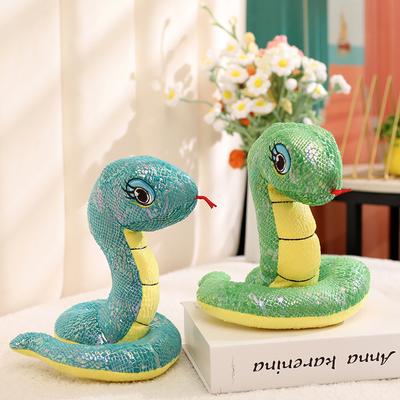 Simulated Sequin Snake Plush Toy Stuffed Animals Snakes Plushies Doll Funny Spoof Joke Soft Toys Home Decor