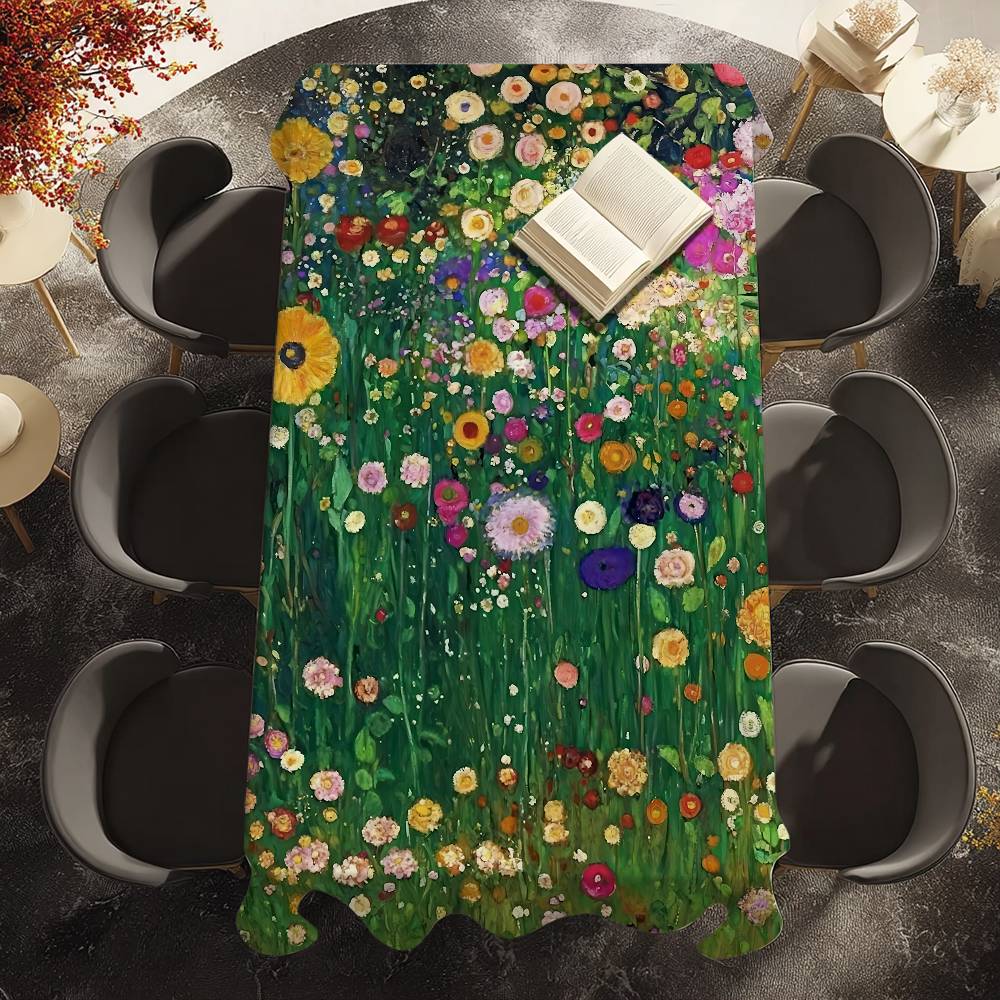 G-Gustav Klimt Print Sterrennacht Tafelkleed Waterdicht Vlekbestendig Polyester Tafelhoes voor Decoratie Eetkamer Keuken Feest 100x140cm