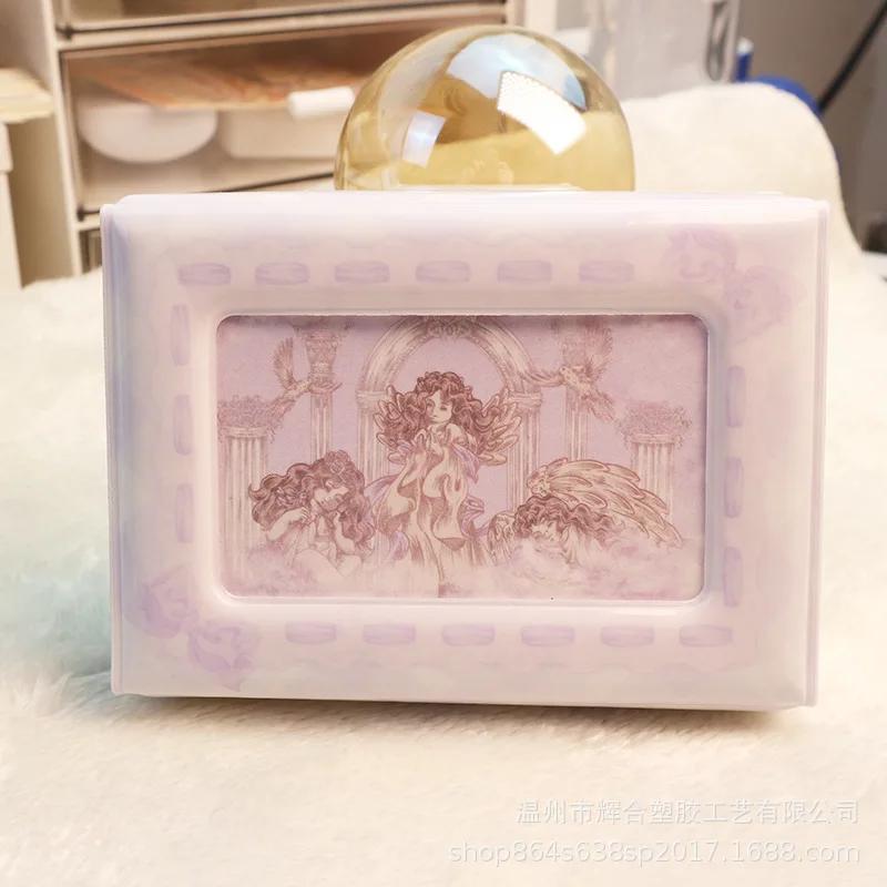 

20 карманов портативный фотоальбом Kawaii держатель для фотокарточек Kpop корейский айдол фотоколлекционная книга с ручкой-цепочкой из жемчуга розовый