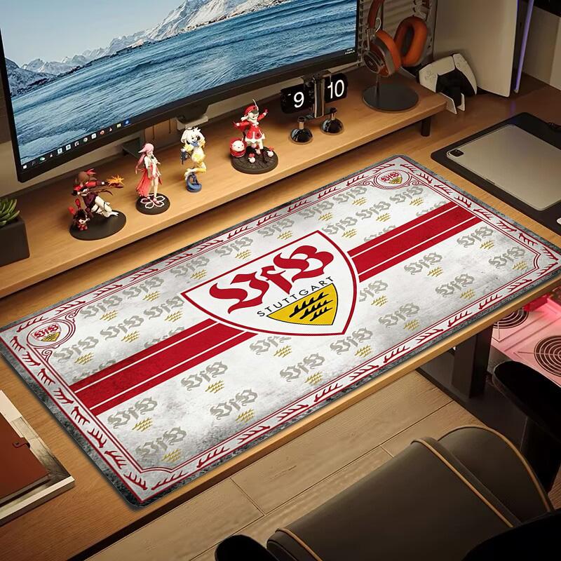 Tapis de souris couleur VfB Stuttgart Grand coussin de table de jeu Antidérapant pour ordinateur portable tablette Grande souris XXL Tapis Mini PC Tapis de jeu Avec bordure verrouillée