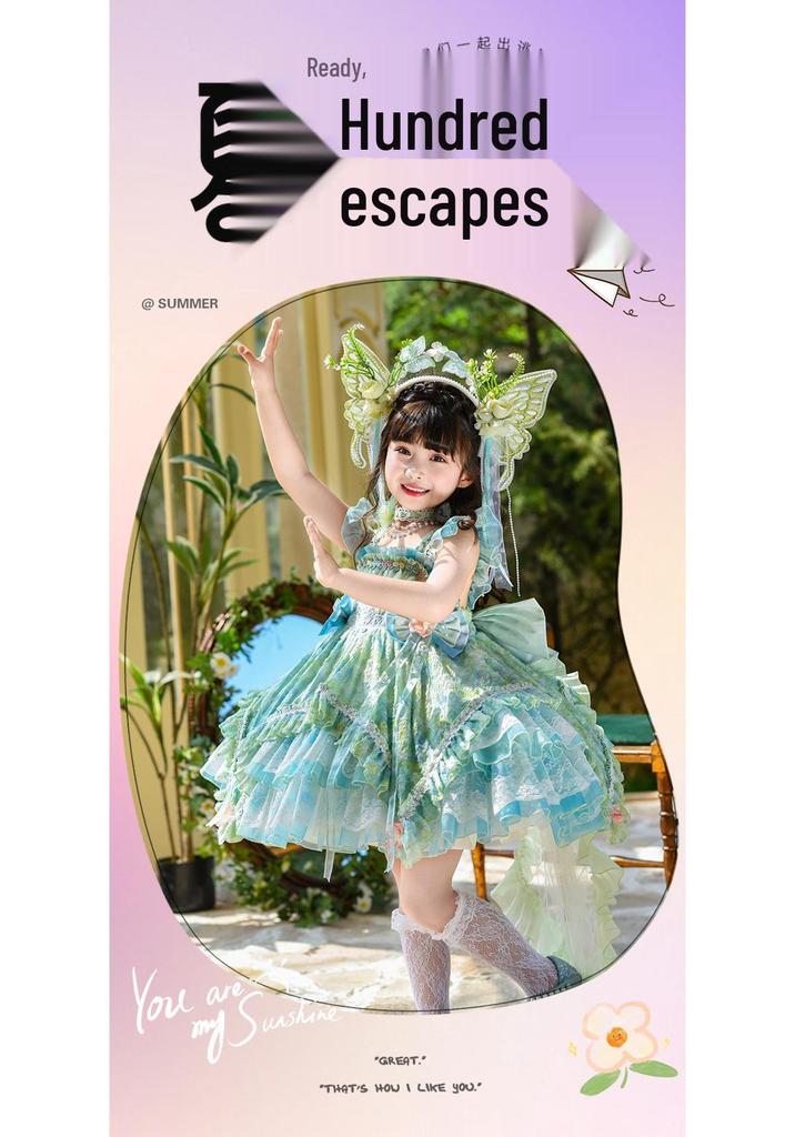 Little Girl Flower Fairy Princess Dress - Summer Birthday Party Outfit