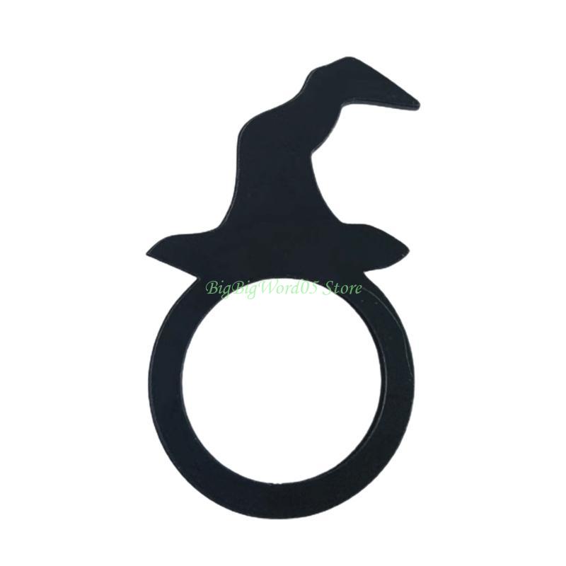 24TE Witch Hat Napkin Rings Spooky Witch Hat Napkin Holders Pumpkin/Bat/Spiders Napkin Holder Perfect Table Accent