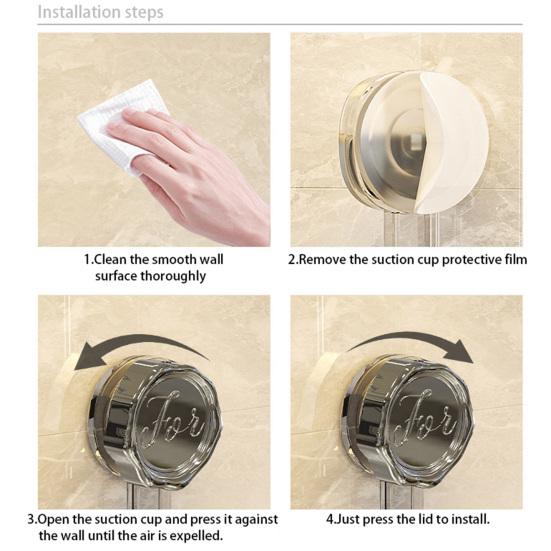 Suction Cup Hook Strong Adsorption No Drilling Wall Hook Reusable Easy Disassembly Hook for Kitchen Bathroom
