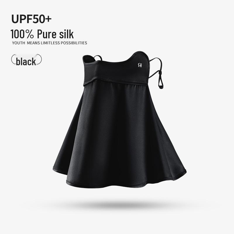 Women's Summer Mulberry Silk Facekini: Sun & Eye Protection, Breathable, XKZ55