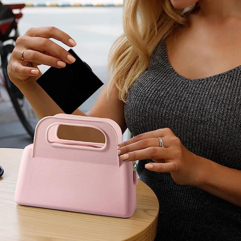 Silicone Handbag Women'S Cosmetic Bag Silicone Zipper Cosmetic Bag Travel Women'S Makeup Brush Holder Organizer Cosmetic Bag