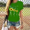 Hope Faith Love Sunflower 3D Printed Women's Short Sleeve Round Neck Summer T-shirt