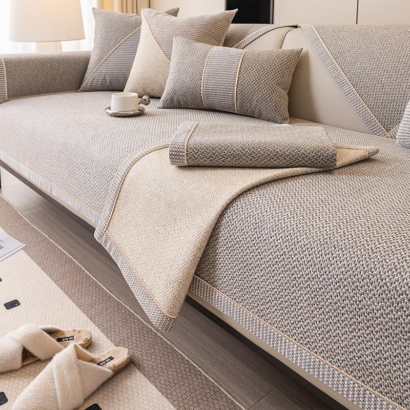 

Хлопчатобумажная и льняная подушка для дивана, обычные ткани для четырех сезонов, простая современная нескользящая нескользящая ткань для чехла на диван 70*70cm