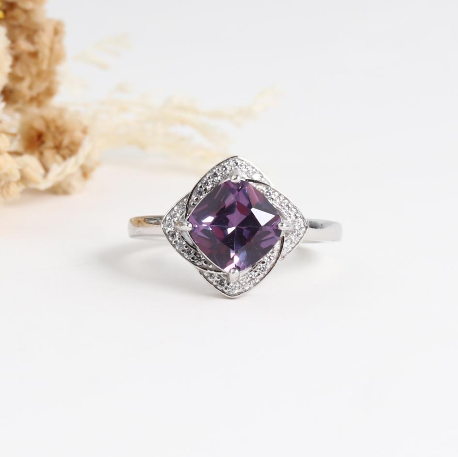 925 sterling silver ring earrings pendant necklace Created square 8.0mm Alexander nano elegant fine jewelry for women daily wear