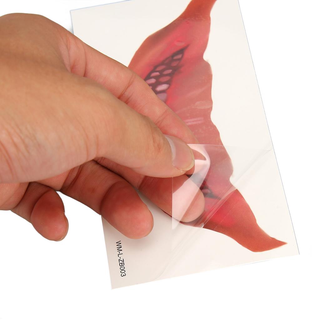 6ks nálepka na tetování Big Mouth Strašidelná vodotěsná, potící horor Dočasná halloweenská tetování na obličej St