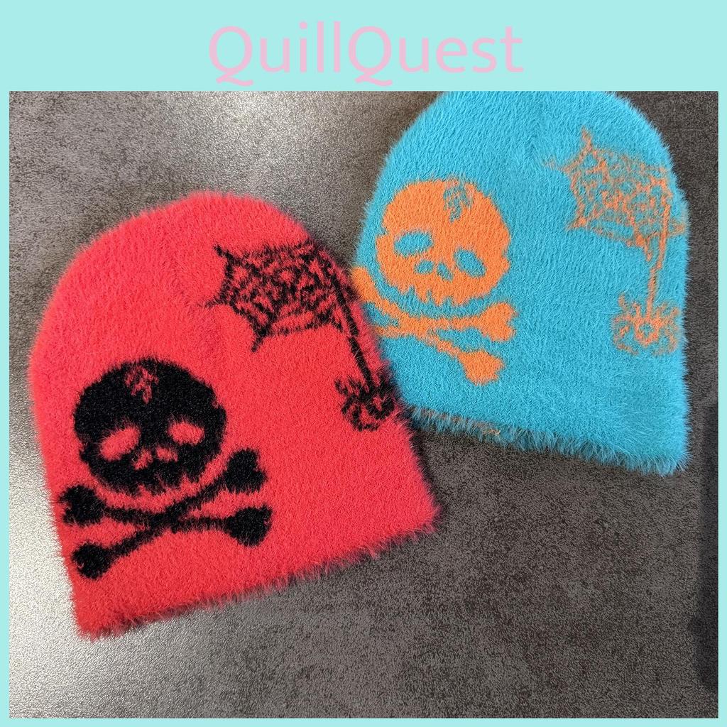 Skull Knitted Unisex Pumpkin Hat With Letter Design For Fall And Winter Seasons