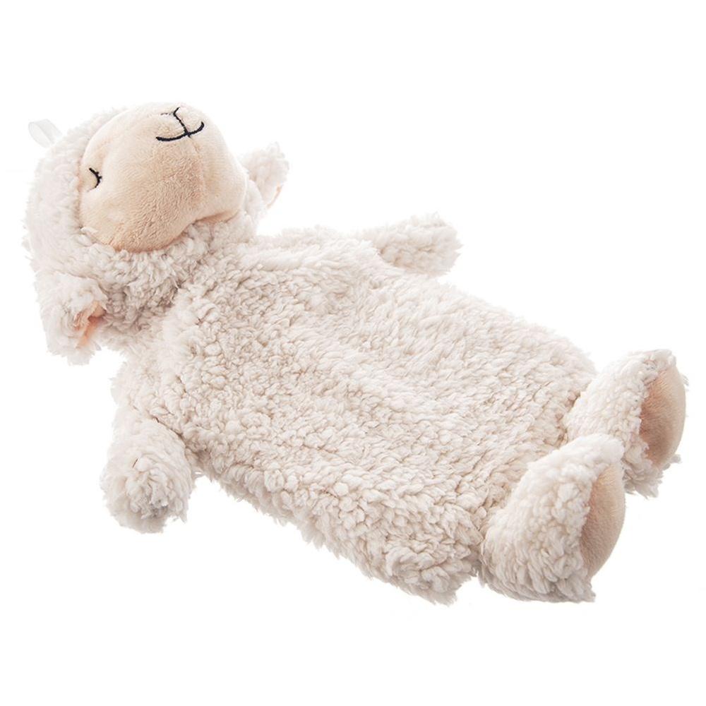 Duży Termofor Pluszowy w Pokrowcu Sweterku Ogrzewacz Gumowy na Wodę Owca