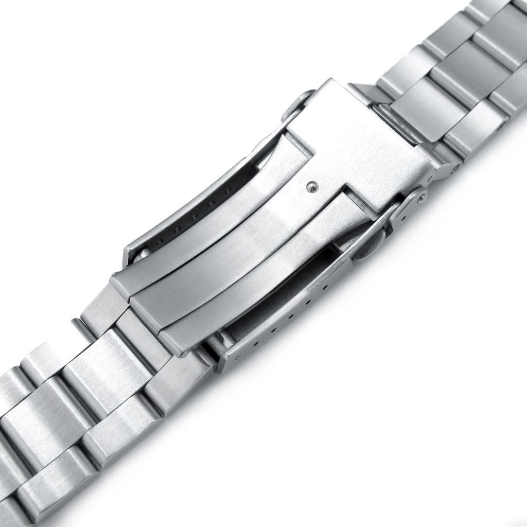 Orient MiLTAT 22mm Oyster Bracelet SUS316L Stainless Steel Watch Band for Triton RA-EL0001B Brushed Silver V-Clasp