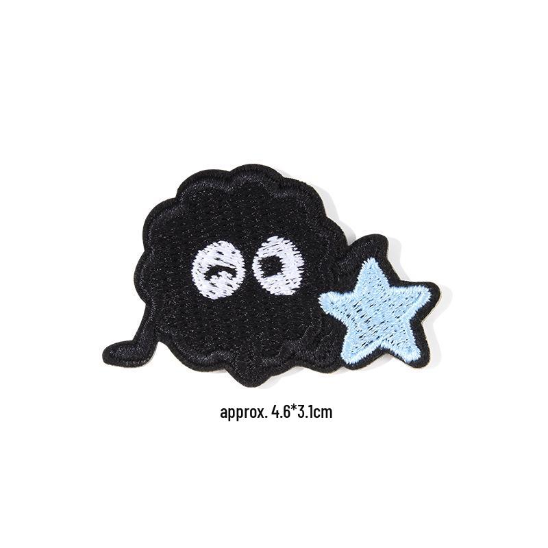 Self-Adhesive Black Embroidery Patch for Clothes Repair and Decoration