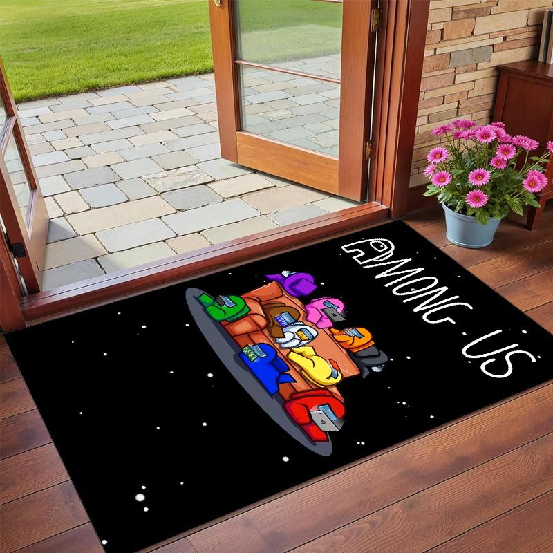 Anti‑Slip Crystal Velvet Floor Rug, Among Us Design Carpet for Indoor Living Bedroom Home Decoration
