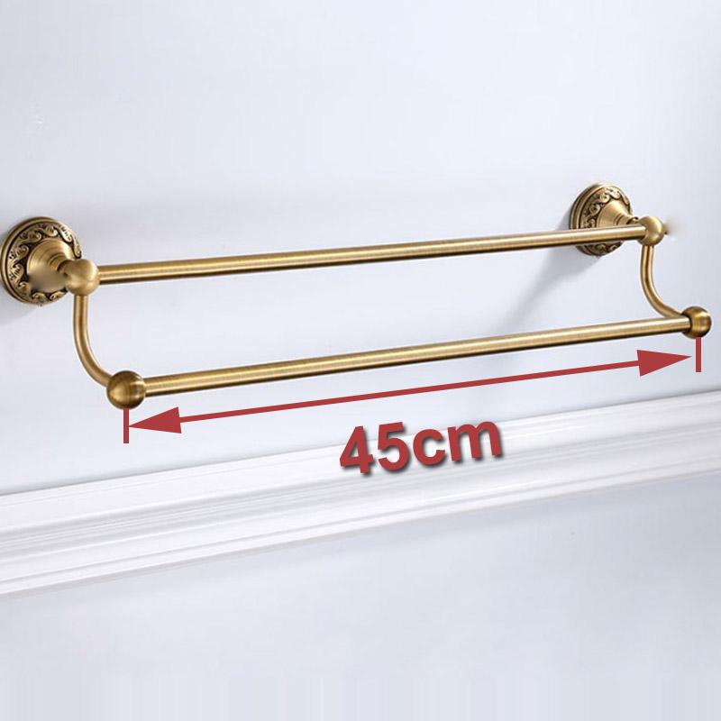 Antique Brass Bathroom Towel Holder Single Towel Bar Towel Rack Solid Aluminium Towel Rail 30/40/45/50/60cm Bathroom Accessories