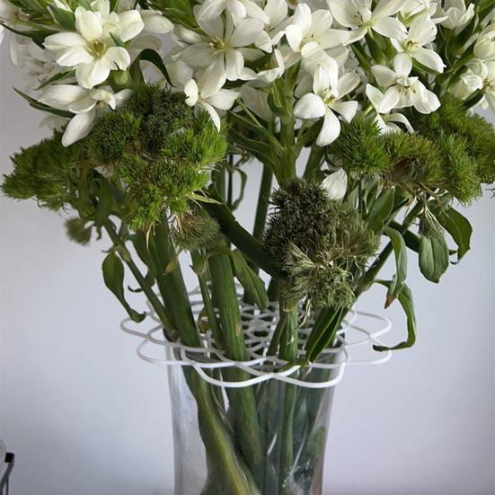 2 Stück Blumenarrangement-Halter Modernes Plastik-Blumenfrosch Stielhalter Gitter-Vasen Deckel für Zuhause Party Hochzeit Tisch-Mittelstück