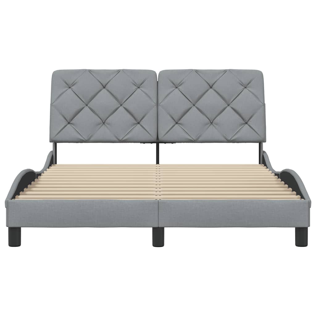 Bed Frame without Mattress Light Grey 120x200 cm Fabric