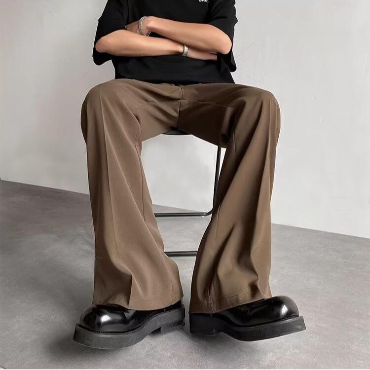 2024 Spring/Autumn Young Men's Trendy Flared Trousers: Light, Loose, Casual Drape Pants