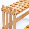 A47 2 Tier Bamboo Plant Stand Holder for Succulents/Office/Living Room/Balcony Plant Pot Display Rack Shelf