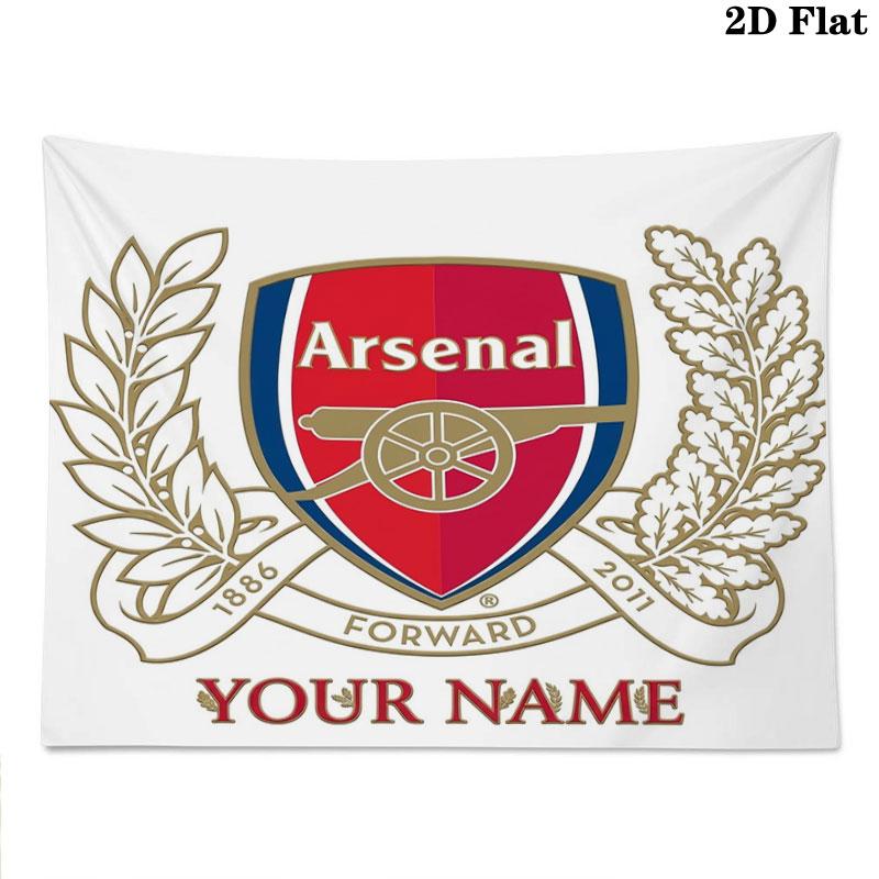 Arsenal F Custom Name Wall Tapestry Aesthetic Wall Hanging Printed Fabric Blanket Decorative Tapestries for Bedroom Living Room Home Decor
